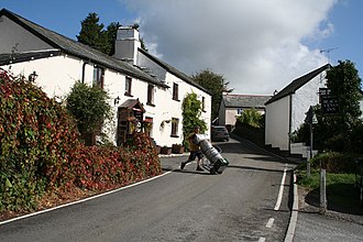 Challacombe, Simonsbath road at the Black Venus Challacombe, Simonsbath road at the Black Venus - geograph.org.uk - 58598.jpg