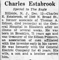 Thumbnail for File:Charles Elmer Estabrook (1863-1934) obituary in The Brooklyn Daily Eagle of Brooklyn, New York on December 12, 1934.jpg