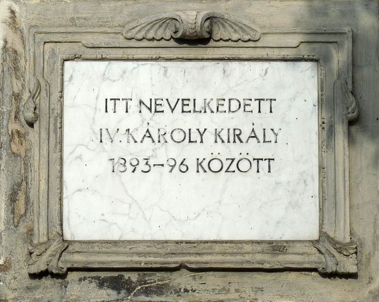 File:Charles IV of Hungary plaque Sopron Petőfi tér5.jpg