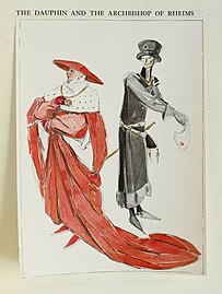 Conception par Charles Ricketts des costumes de Charles VII de l'archevêque de Reims, 1924.