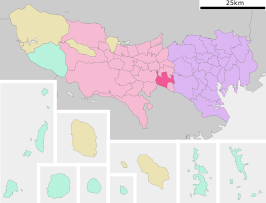 Situering van Chōfu in de prefectuur Tokio