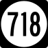 State Route 718 işaretçisi