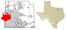 Collin County Texas Incorporated Areas Frisco highlighted.svg