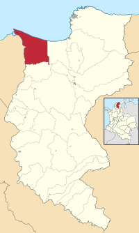 Location of the municipality and town of Sitio Nuevo in the Department of Magdalena.