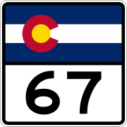 Дорожный знак штата Колорадо, обозначающий номер шоссе