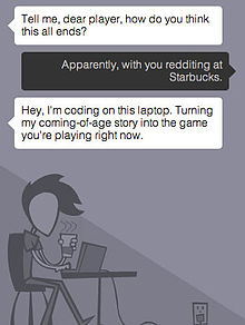 Case talking to the player at the beginning of the game. Coming Out Simulator - start.jpg