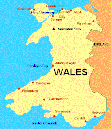 Map, Conwy Bay shown in north