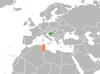 Location map for Croatia and Tunisia.