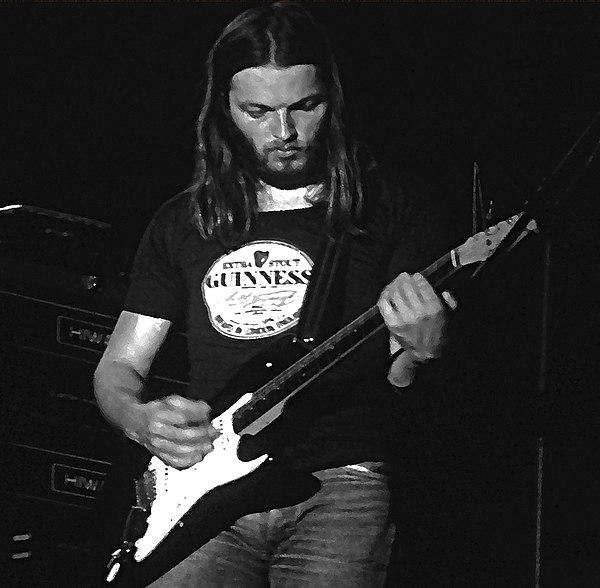 Gilmour performing with Pink Floyd in the mid-1970s