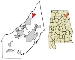 Location of Ider in DeKalb County, Alabama.
