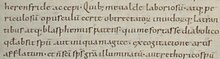Die Abbildung zeigt einen Ausschnitt einer mittelalterlichen Handschrift