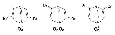 Existing structural isomers of dibromobullvalene