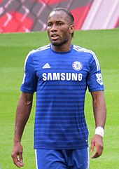 Didier Drogba scored 104 Premier League goals, all for Chelsea Didier aug 2014.jpg