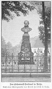 Eichendorff-Denkmal in Neisse, Die Gartenlaube (1888) (Quelle: Wikimedia)