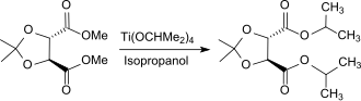 Transesterification of a ketal ester with TIPT