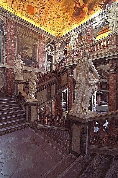 The great staircase with sculptures by Nicolaes Millich