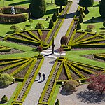 Drummond Castle - view of garden and sundial from parapet of keep.jpg
