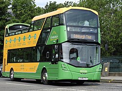 An Edinburgh Tour Volvo B5TL with Wright Gemini 3 bodywork operating tour services on The Mound