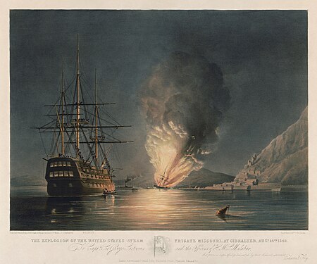 ไฟล์:Edward Duncan - The Explosion of the United States Steam Frigate Missouri.jpg