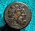 Egypt - king Ptolemaios III - 246-221 BC - bronze coin - head of Zeus Ammon - eagle on thunderbolt - Erlangen FAU AS 01