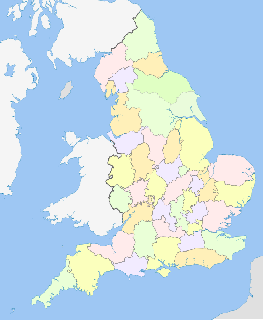 English counties 1851 with ridings