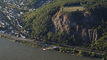 Erpeler Ley, am Rhein der rechtsrheinische Pfeiler der Ludendorff-Brücke