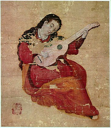 Woman playing viol