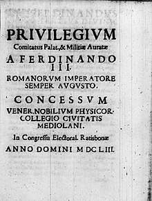 Ferdinando III d'Asburgo – Privilegium comitatus palatinus et militiae auratae a Ferdinando Tertio, 1653 – BEIC 15136770.jpg