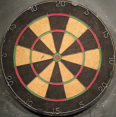 An 'East-End' or 'Fives' dartboard