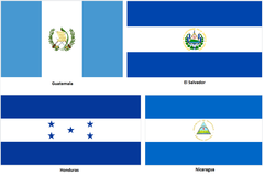 Former Federal Republic of Central America countries flags family.