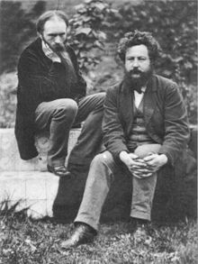 Burne-Jones with William Morris, 1874, by Frederick Hollyer