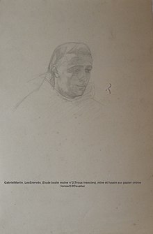 GabrielMartin LesEnervés Monk Büste Studie Nr. 2 (Insektenlöcher) Blei und Kohle auf cremefarbenem Papier Größe 1-2Cavalier - Kopierer.jpg