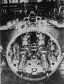 Maskinromseksjon av en tysk ubåt under bygging