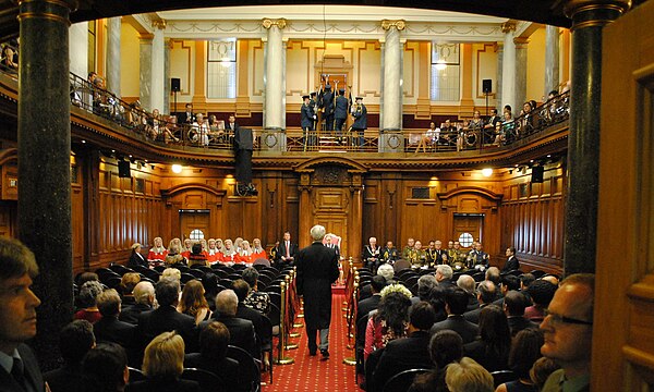 The Legislative Council Chamber in 2011, pictured before the speech from the throne