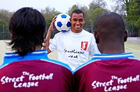 Gilberto Silva at a photo shoot for The Street League