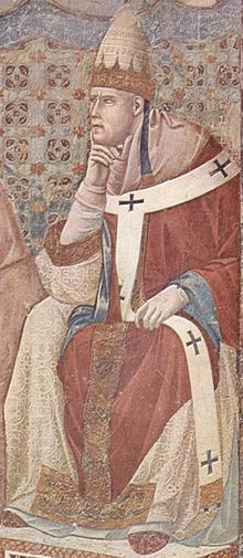 Onorio III in un affresco di Giotto, Basilica superiore di San Francesco d'Assisi