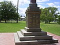 Detail of the war Memorial Moument in the War Memorial Park in the town of Goondiwindi, Queensland.