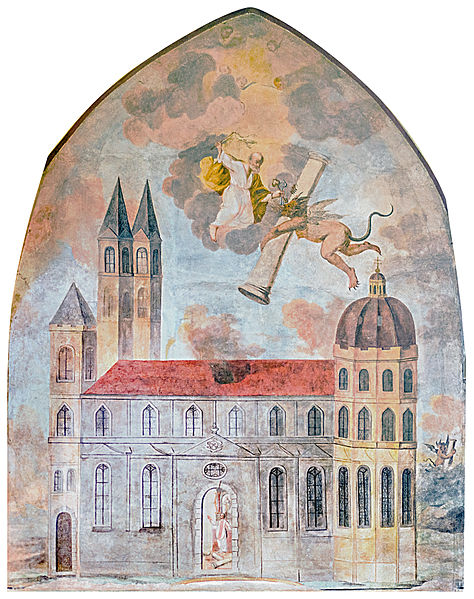 File:Gothic Fresco in the Basilica of Saints Peter and Paul. Vysehrad, Prague.jpg