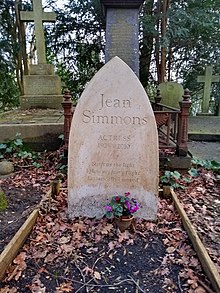 Grave of Jean Simmons in Highgate Cemetery (West)