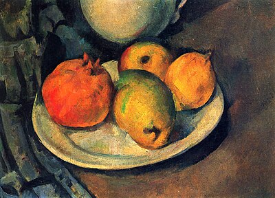 grenade et poires dans une assiette, par Paul Cézanne, Yorck.jpg