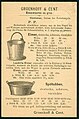 Groenhoff & Cent Eisenwaaren en gros Reklame-Werbe-Vorläufer-Ansichtskarte Eimer Spültubben 1888 Bildseite.jpg