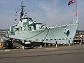 HMS Cavalier, Britain's only remaining World War II destroyer, preserved as a museum ship at Chatham Historic Dockyard.
