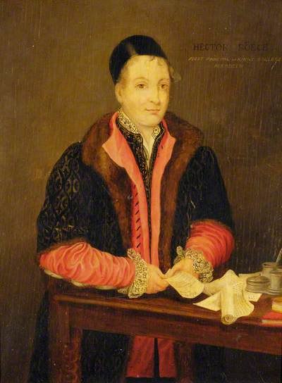 Portrait of Hector Boece (1465–1536), a major figure in European humanism, who returned to be the first principal of the University of Aberdeen