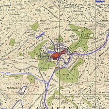 Serie di mappe storiche per l'area di az-Zakariyya (anni '40 con sovrapposizione moderna).jpg