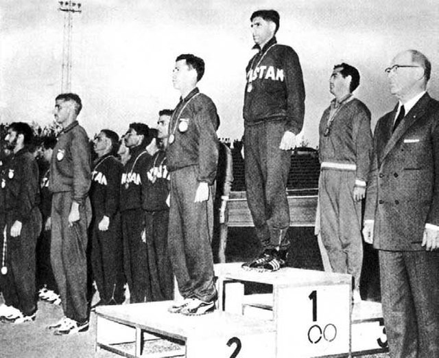The medal ceremony of the 1960 Summer Olympics in Rome