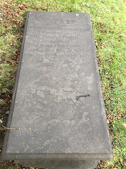 Hon Stedman Rawlins, Slave/ Plantation owner, Saint Kitts, Old Burying Ground (Halifax, Nova Scotia)
