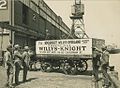 Horse and cart on wharf with crate containing the 100,000th Willys-Overland exported car, 1920 - 1929 (4361001187).jpg