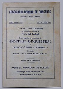 INSTITUT ORQUESTRAL DE L'ASSOCIACIÓ OBRERA DE CONCERTS, PRESENTACIÓ 6 DE MAIG 1934.jpg