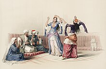 Dancing girls at Cairo illustration by David Roberts (1796-1864). Illustration by David Roberts, digitally enhanced by rawpixel-com 120.jpg