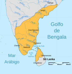 The Pandya dynasty at its greatest extent in 1290 CE under Maravarman Kulasekara Pandyan I.